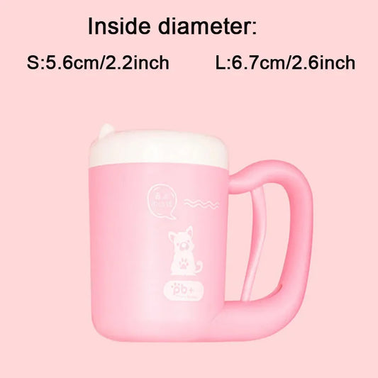 Outdoor portable pet dog paw cleaner cup soft silicone foot washer clean dog paws one click manual quick feet wash cleaner